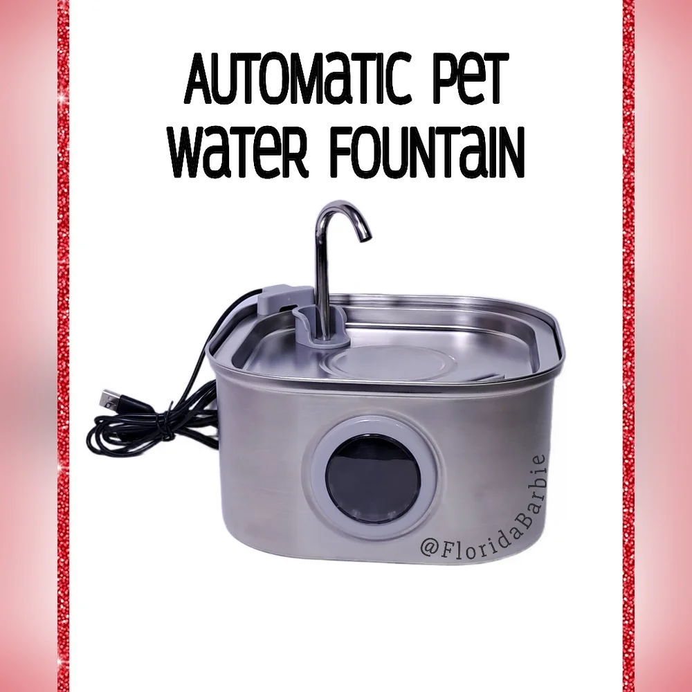 Pets Water Bowl Fountain Stainless Steel Automatic Indoor Cat Dog Small Pet Bowl